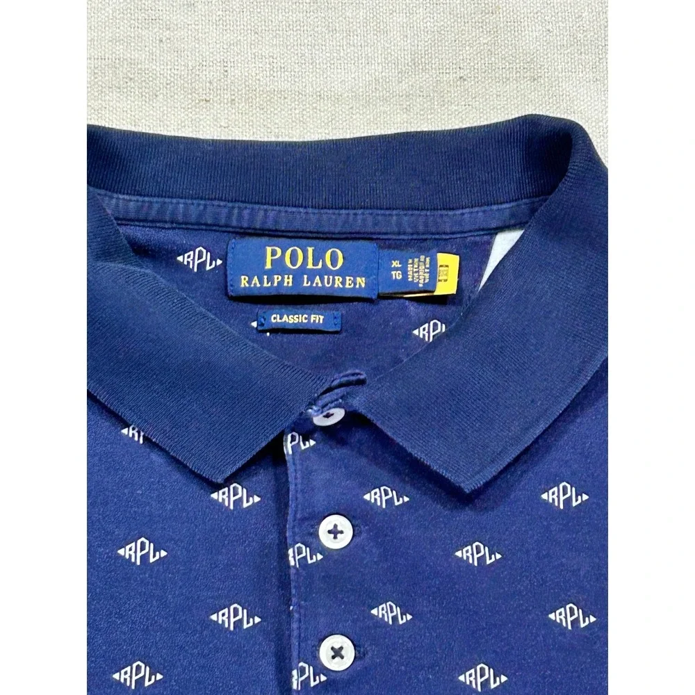 POLO Ralph Lauren Men's XL‎ Golf Pullover Shirt AOP RPL Short Sleeve